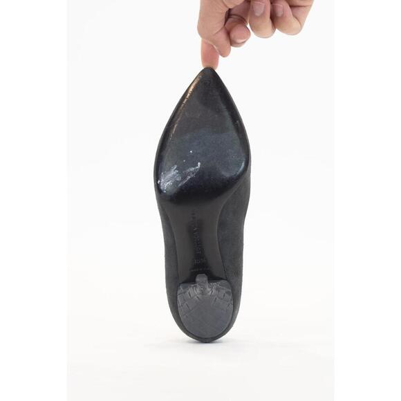 Bottega Veneta Grey Suede Plastic Weaved Heel Pump Suede - Picture 6 of 6